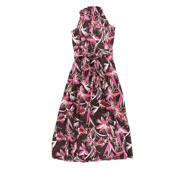 bar III Womens Floral Midi Dress, blkcurmodlil, XXS - Picture 1 of 2